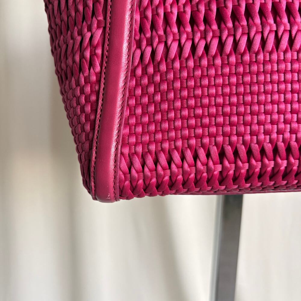 Salvatore Ferragamo Verve Pink Woven Satin Tote - Picture 5 of 16